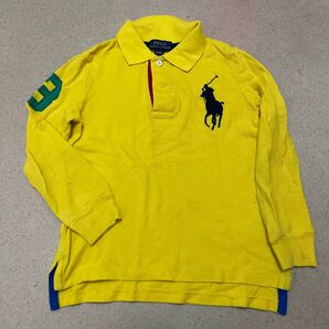 POLO RALPH LAUREN 長袖ポロシャツ イエロー 3 ワッペン