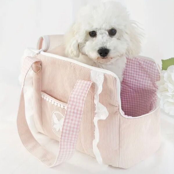 《小型犬&猫用》レースペットキャリーバッグ Mサイズ