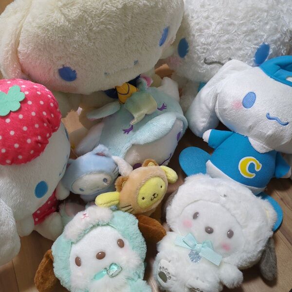 サンリオ シナモロール ポチャッコ ポムポムプリン ぬいぐるみ ふわふわスノーデザイン まとめ売り