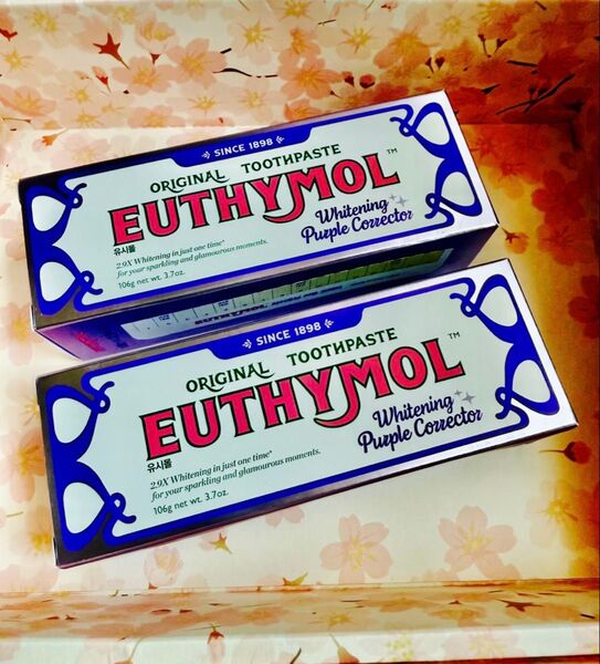 2個 EUTHYMOL ユーシモール ホワイトニング パープルコレクター 歯磨き粉106g韓国コスメ オーラルケア 旅行 トラベル