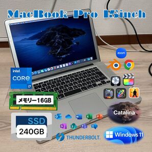 MacBook Pro 15inch Core i7 16GB SSD240GB CTO最上位モデル Windows 動画編集