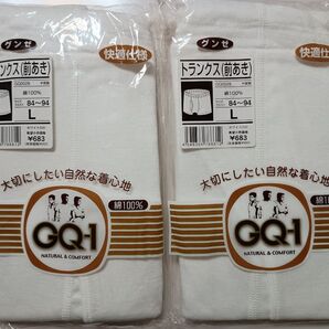 グンゼ ニットトランクス L2枚 前開き 白 申又