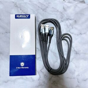 SUNGUY Micro USB ケーブル 1.5M 【3本組】QC3.0/2.0 最大18W急速充電 USB2.0データ転送