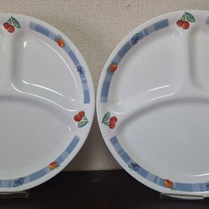 コレール ランチプレート 二枚 セット 美品 ペア コレール ランチプレート CORELLE 洋食器 食器 皿 仕切り皿 コレール