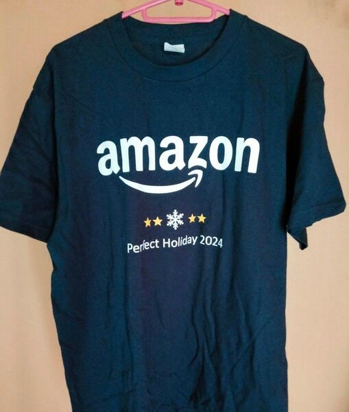 amazon アマゾン ロゴ Tシャツ 紺色 XL