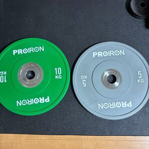 PROIRON ダンベル バーベル プレート 5kg/10kg オリンピックバーベルプレート バンパープレート 穴径50mm