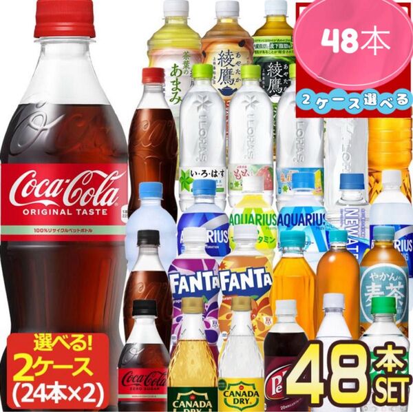 500mlペットボトル飲料 48本セット(24本×2ケース)
