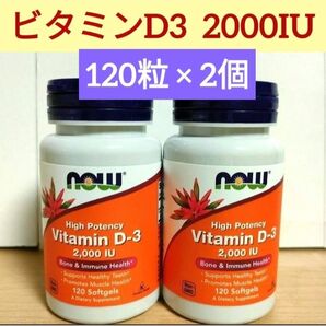 【2個】ナウフーズ ビタミンD3 2000IU 120粒 NOW FOODS