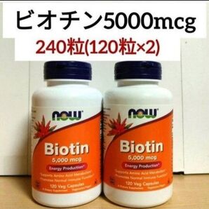 ナウフーズ ビオチン 5000mcg 120粒 NOW FOODS 2個