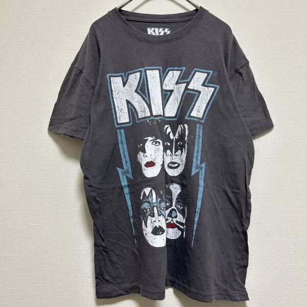 KISS バンドTシャツKISS キッス バンドTシャツ 00s バンT チャコールグレー M