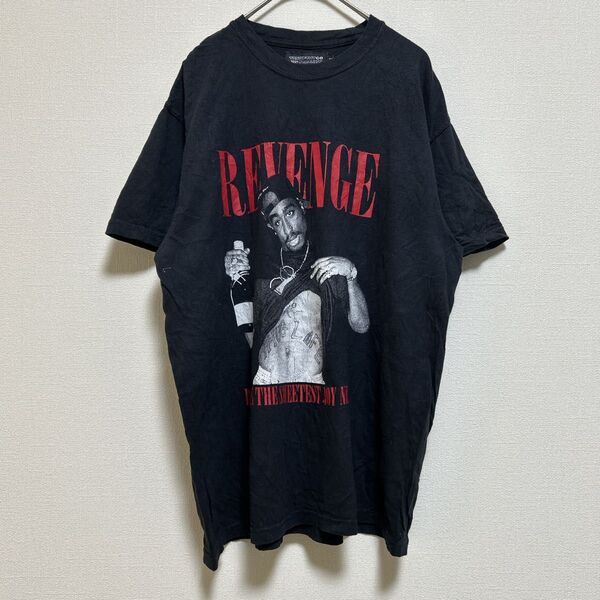 UNDEFEATED REVENGE Tシャツ 2PAC ブラック トゥーパック ラッパーTシャツ ブラック M バンドTシャツ