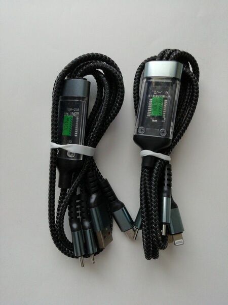 3in1 マルチUSB高速充電ケーブル 1.2m×2個