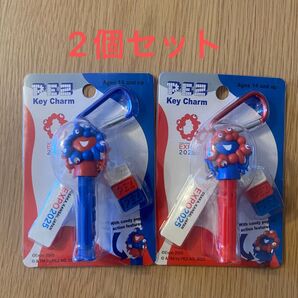 大阪万博 ミャクミャク PEZ ペッツ カラビナ キーホルダー 2個セット 新品