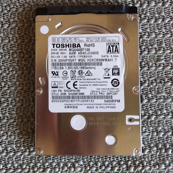 ★ 2.5インチ 1TB HDD TOSHIBA MQ04ABF100