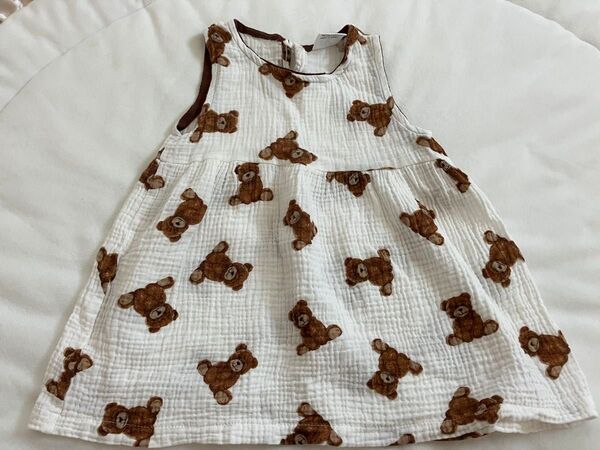 ワンピースバースデイ女の子くまテディベアアプレレクールプティマイン西松屋韓国子供服アオスタ子供服ベビー服