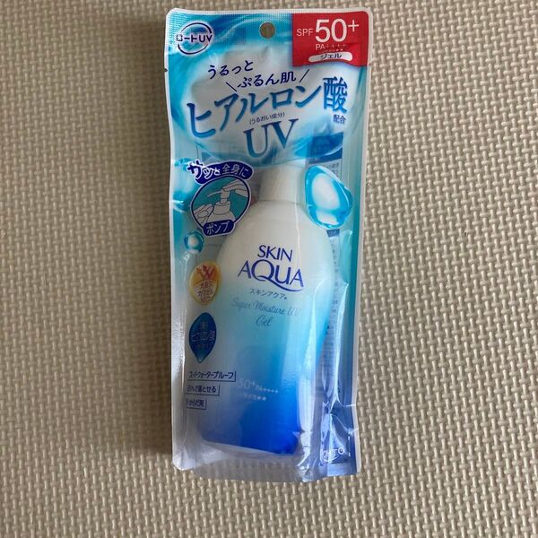 ロート製薬 スキンアクア スーパーモイスチャーUVジェル スーパーウォータープルーフ 140gポンプタイプ 日焼け止め