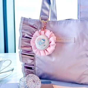 【ねこねこマタニティマーク】マタニティマーク キーホルダー ロゼット ふわふわシフォン《猫好きさん向け》