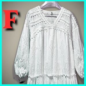 ティアードワンピース レースワンピース カットワークワンピース 春夏秋 リゾート 高見え ナチュラルワンピース 花柄ワンピース