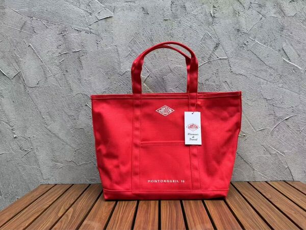 新品DANTON | キャンバス マルシェバッグ MONTORGUEIL 赤