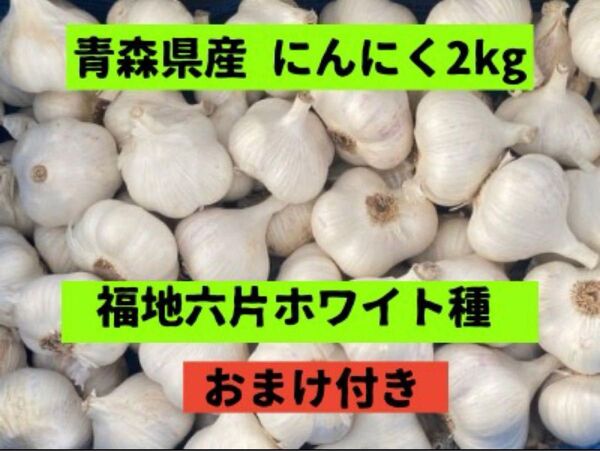 【期間限定】青森県産にんにく 2kg 福地ホワイト六片 農家直送