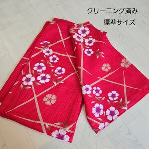 和服 着物 花 浴衣 赤 M L 和装