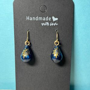 ハンドメイドピアス ドロップ 花火