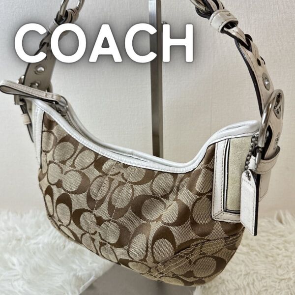 コーチ COACH ショルダーバッグ ワンショルダーシグネチャー 総柄 肩掛けホーボー ハーフムーン 三日月 ソーホー