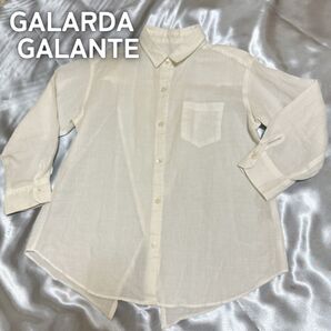 GALLARDA GALANTE ガリャルダガランテブラウス リネン バッククロス ホワイト FREE 透け感あり