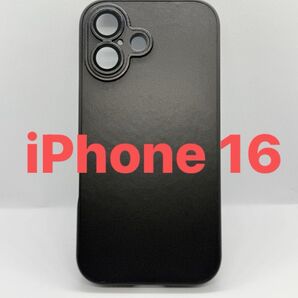 iPhone16 ケース レザー ブラック レザー張り レンズ保護 新品未使用 319