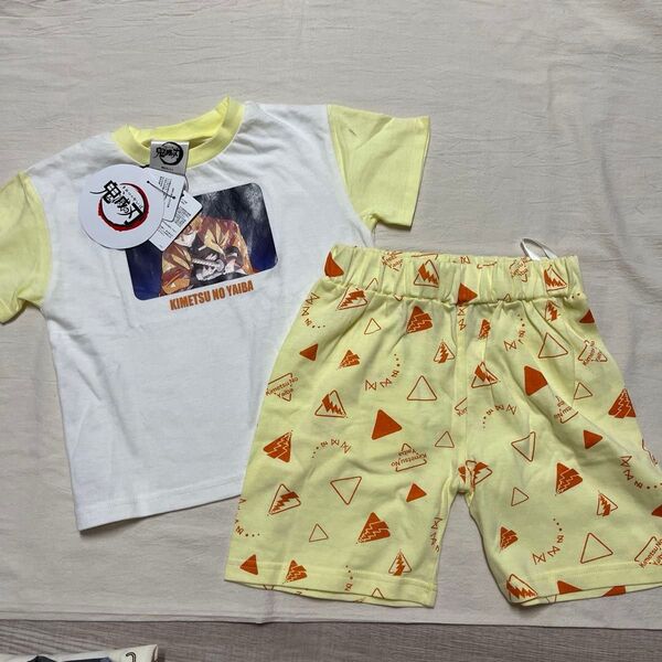 未使用 鬼滅の刃 パジャマセット 100cm ハーフパンツ 上下セット 半袖Tシャツ 半袖パジャマ