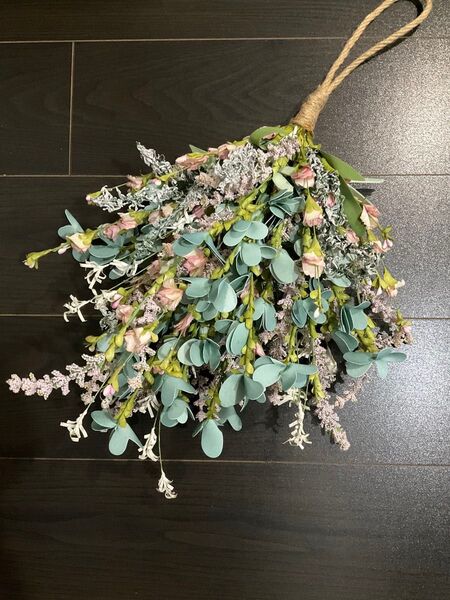 スワッグ ピンク小花 ユーカリ インテリア アーティフィシャルフラワー 造花