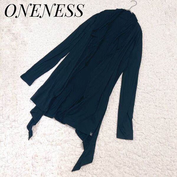 THE ONENESS フリルカーディガン ブラック 長袖 黒