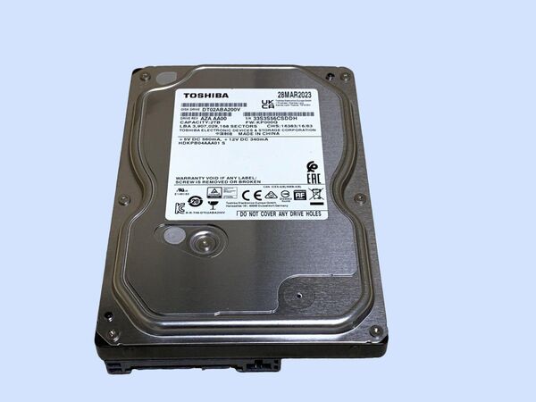 M7222 TOSHIBA 東芝 2TB HDD DT02ABA200V 使用 264時間