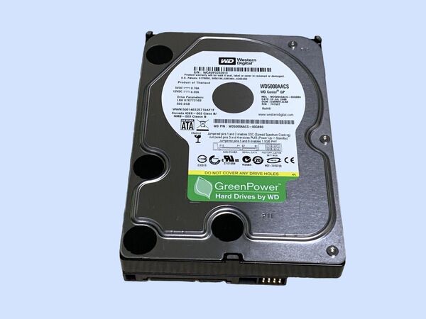 M7227 Western Digital WD5000AACS 500GB SATA 3.5インチ 使用 12時間