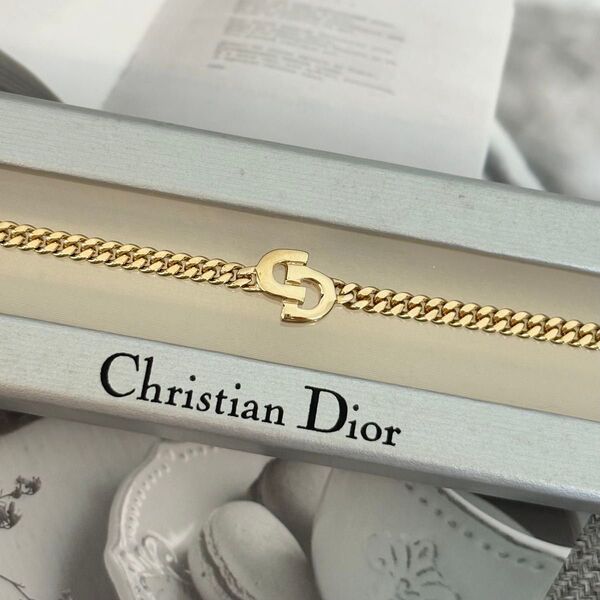 【箱付き】【未使用品】クリスチャンディオール ブレスレット CDロゴ アクセサリー ゴールド Dior 18cm 198