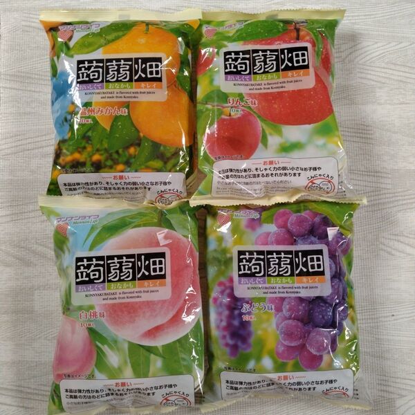 4袋セット 蒟蒻畑 温州みかん りんご ぶどう もも ゼリー こんにゃくゼリー