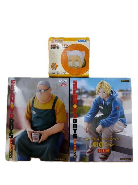 SAKAMOTO DAYS ぬーどるストッパーフィギュア 坂本太郎 朝倉シン おひるねこ ミニフィギュア 3体セット