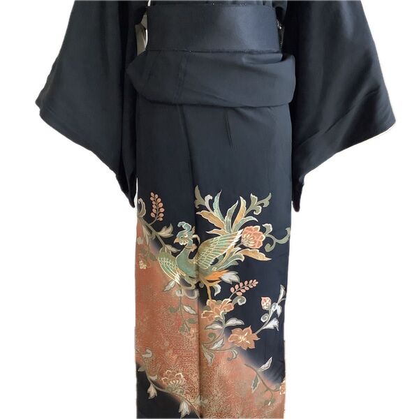正絹 黒留袖 単品 鳳凰