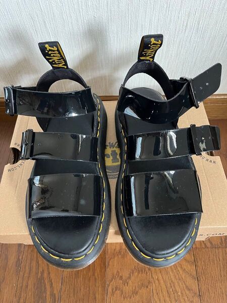 Dr.Martens ドクターマーチン GRYPHON グリフォン サンダル エナメル ブラック UK4 23㎝