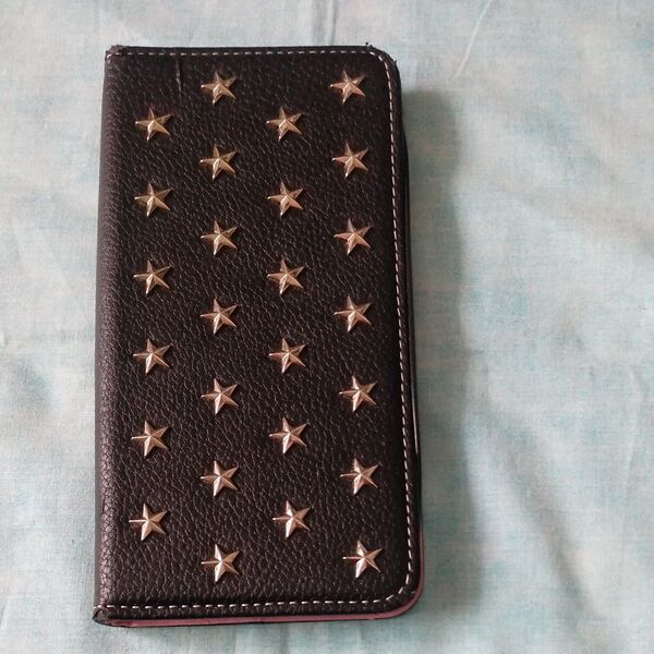手帳型スマホケース 星型スタッズ ブラック