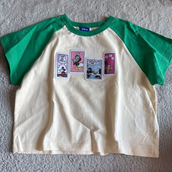 新品 リトルウィークエンド ミッキーマウス 半袖Tシャツ 100cm グリーン しまむら