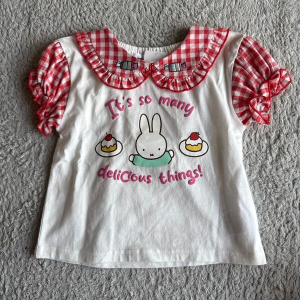 新品 ミッフィーちゃん 半袖Tシャツ 90cm バースデイ ブラック ホワイト 女の子 襟付き ベビー服