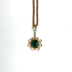 35【商品】ゴールドネックレス ペンダント アクセサリー カラーストーン ルビー