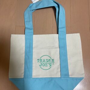Trader Joe’s ミニトートバッグ パステルブルー トレーダージョーズ トレジョ