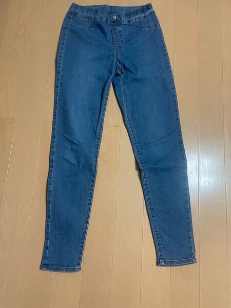 GU エクストラストレッチデニムパンツ キッズ 160cm ブルー UNIQLO