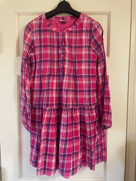 Gap Kids チェック柄ワンピース ピンク 綿100% キッズ 160cm ギャップキッズ