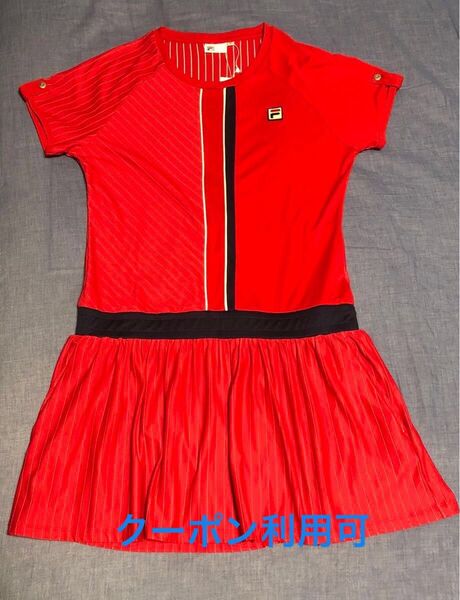 FILA フィラ テニスウエア ストライプ ワンピース Lサイズ タグ付き新品 レッド