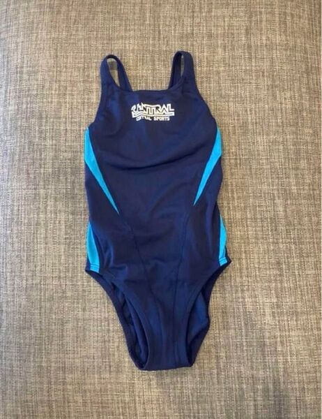 セントラルスポーツ 競泳水着 ネイビー×ライトブルー