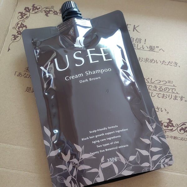 YUSEEK クリームシャンプー 白髪用ヘアマニキュア 黒染め シャンプー トリートメント 350g (1個 茶ブラウン)