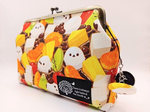 がま口通帳ケース あずき白玉あんみつ シマエナガ